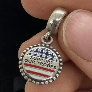 ✨🔥Pandora support our troops charm S925 Silver with box